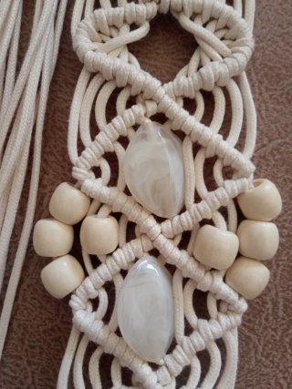 Cinturón Macramé Beige/Blanco Nuevo
