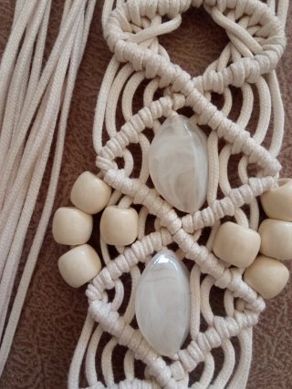 Cinturón Macramé Beige/Blanco Nuevo