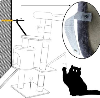 Árbol Rascador Gatos VOUNOT® 112 cm, gris
