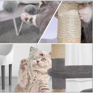 Árbol Rascador Gatos VOUNOT® 112 cm, gris
