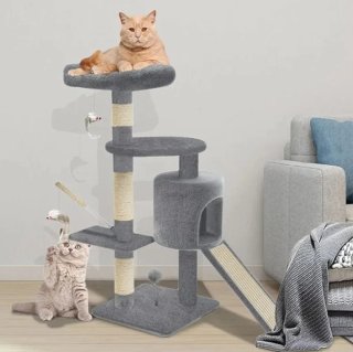 Árbol Rascador Gatos VOUNOT® 112 cm, gris