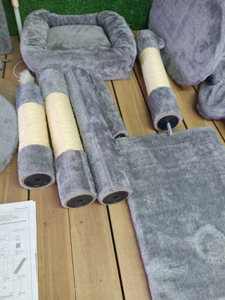Árbol Rascador Gatos VOUNOT® 112 cm, gris