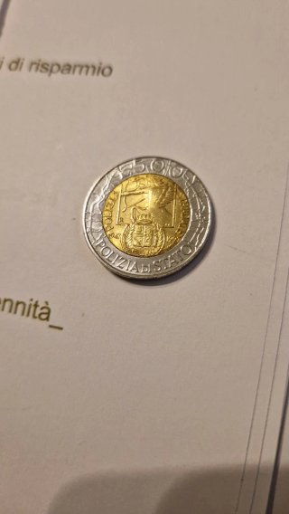 Moneta 500 Lire Polizia di Stato 1947-1997