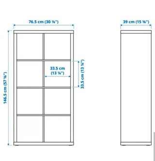 Estantería IKEA KALLAX Negra 8 Compartimentos
