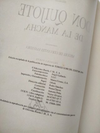 Libro antiguo Don Quijote