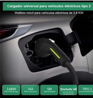 Cargador Coche Eléctrico 5m 3.6kW