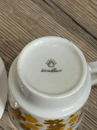 Tazzine per caffè vintage con piattini - set 5 pz