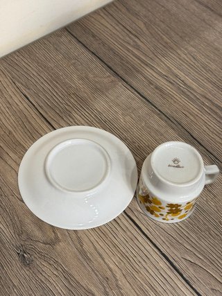 Tazzine per caffè vintage con piattini - set 5 pz