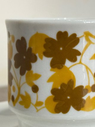 Tazzine per caffè vintage con piattini - set 5 pz