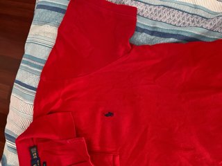 Polo Ralph Lauren Rojo Logo Azul Talla Slim Fit XL