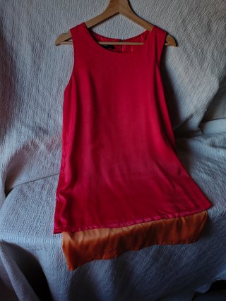 Vestido tirantes Mango talla m color rojo naranja