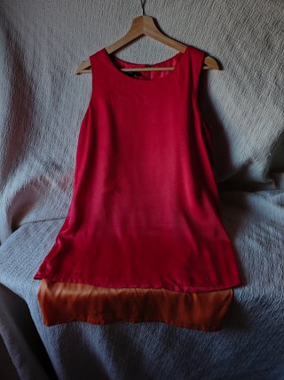 Vestido tirantes Mango talla m color rojo naranja