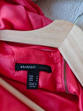 Vestido tirantes Mango talla m color rojo naranja
