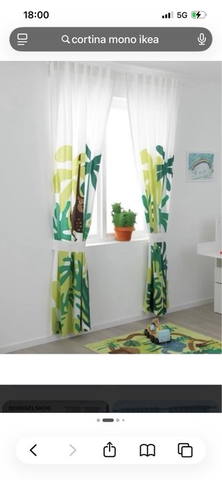 Cortinas infantiles IKEA jungla mono