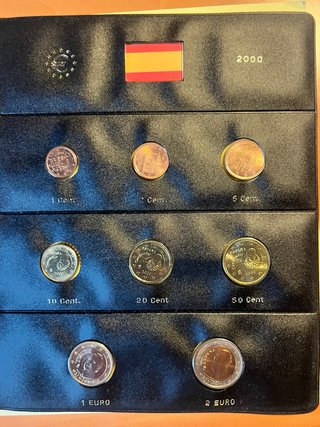 Hoja Pardo Monedas Euro España 2000