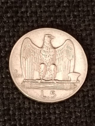Lotto 2 pezzi 5 Lire Vittorio Emmanuele III Aquila