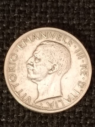 Lotto 2 pezzi 5 Lire Vittorio Emmanuele III Aquila