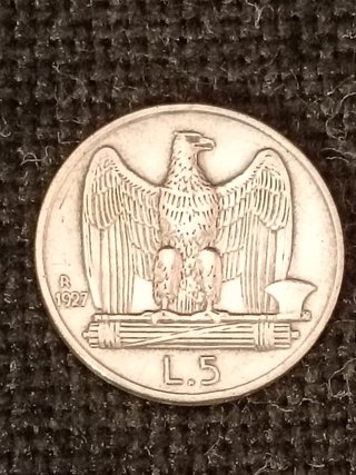 Lotto 2 pezzi 5 Lire Vittorio Emmanuele III Aquila