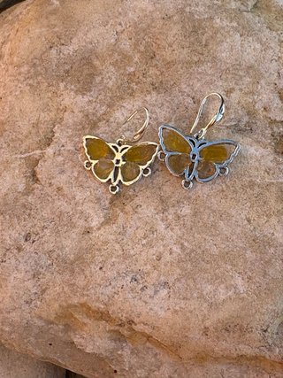 Pendientes Mariposa Fluorita Amarilla