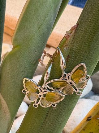 Pendientes Mariposa Fluorita Amarilla