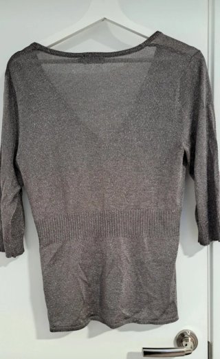 Conjunto Cortefiel bege e cinza (brilhante)