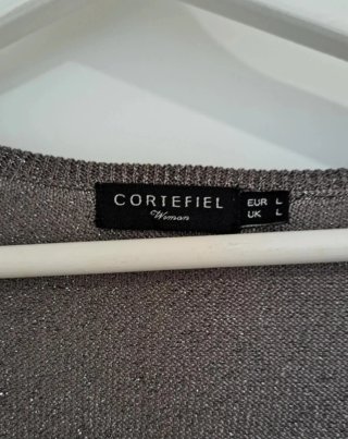 Conjunto Cortefiel bege e cinza (brilhante)