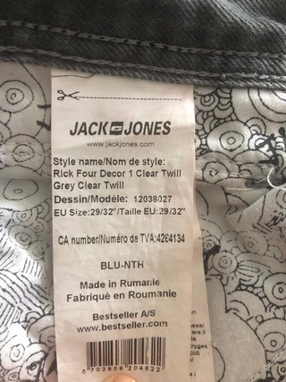 Pantalón vaquero Jack & Jones gris. Talla 29/32