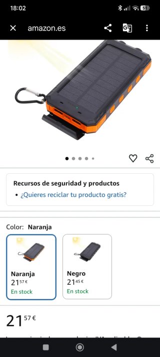 Power Bank Solar Naranja