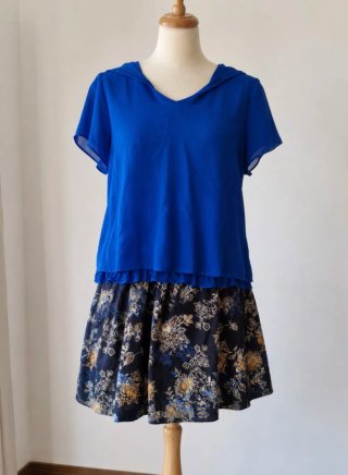 Conjunto Mango Blusa y Falda Estampada