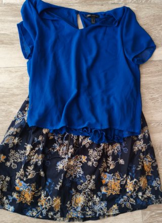 Conjunto Mango Blusa y Falda Estampada