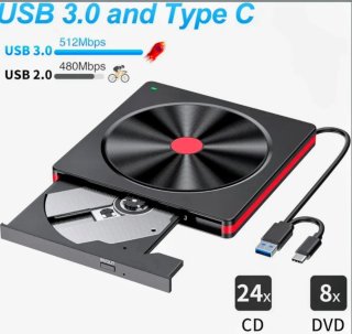 Grabadora DVD/CD Externa IN/OUT USB 3.0
