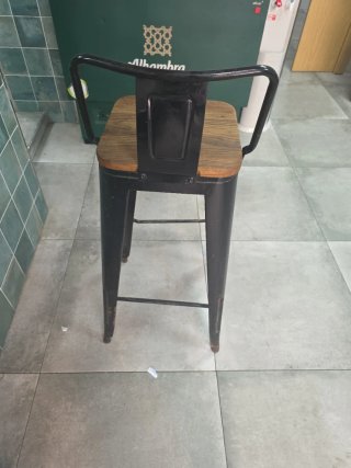 Taburete alto madera y metal