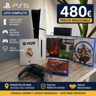 Lote PS5 Completo: Consola, Mando y Juegos