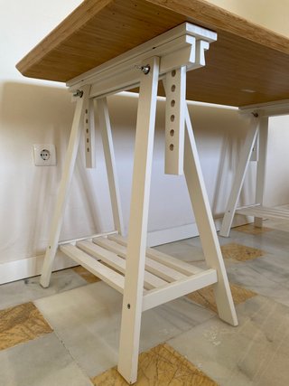 Mesa Ikea Bambú Madera Blanca