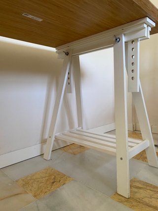 Mesa Ikea Bambú Madera Blanca