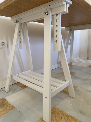 Mesa Ikea Bambú Madera Blanca