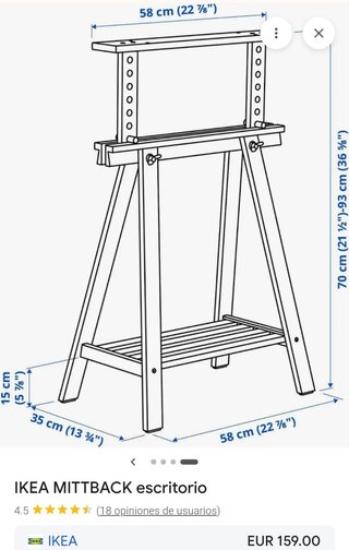 Mesa Ikea Bambú Madera Blanca