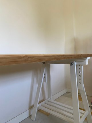 Mesa Ikea Bambú Madera Blanca