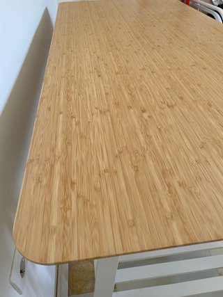 Mesa Ikea Bambú Madera Blanca