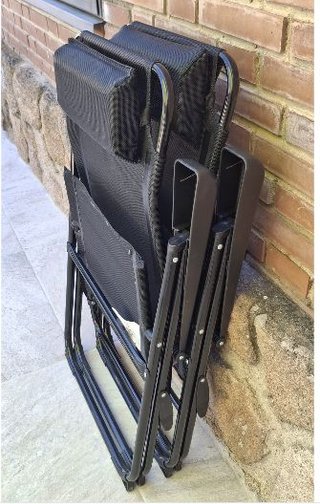 2 Sillones Reclinables Camping Negro
