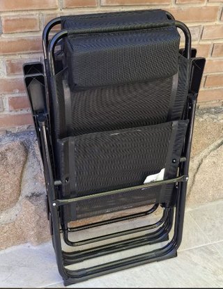 2 Sillones Reclinables Camping Negro