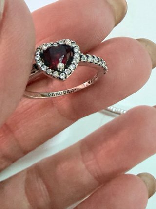 Conjunto Pandora Pulsera, Charm y Anillo Corazón