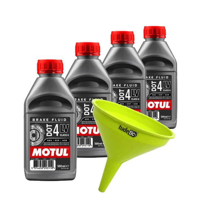 Kit de 4x líquido de frenos + embudo DOT 4384
