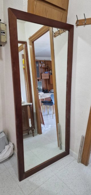 Espejo de madera y cristal