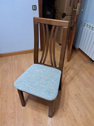 6 Sillas Comedor Madera Tapizado Tela