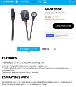 COMPEX MI-SENSOR CABLE ORIGINAL NUEVO