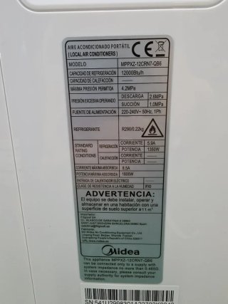 Midea MPPXZ-12CRN7-QB6 Aire Acondicionado Portátil