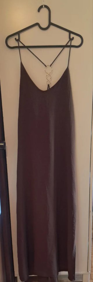 Vestido maxi marrón