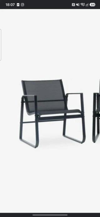 Silla de terraza metálica negra
