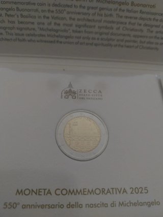 Moneda Vaticano 550 Aniversario Euro